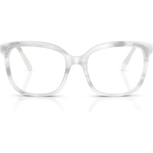 Swarovski womens Sk2033f Low Bridge Fit Butterfly Prescription Eyewear Frames(Stripe White/Demo Lens)