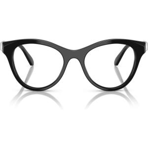Swarovski womens Sk2036 Round Prescription Eyewear Frames(Black/Demo Lens)
