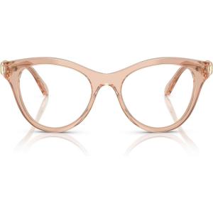 Swarovski womens Sk2036 Round Prescription Eyewear Frames(Transparent Beige/Demo Lens)