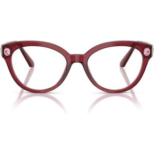 Swarovski womens Sk2037 Round Prescription Eyewear Frames(Transparent Burgundy/Demo Lens)