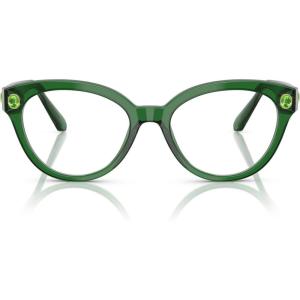 Swarovski womens Sk2037 Round Prescription Eyewear Frames(Transparent Green/Demo Lens)