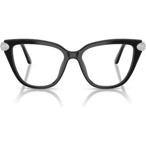 Swarovski womens Sk2045f Low Bridge Fit Cat Eye Prescription Eyewear Frames(Black/Demo Lens)