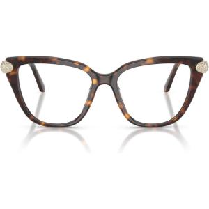 Swarovski womens Sk2045f Low Bridge Fit Cat Eye Prescription Eyewear Frames(Havana/Demo Lens)