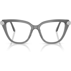 Swarovski womens Sk2045f Low Bridge Fit Cat Eye Prescription Eyewear Frames(Milky Grey/Demo Lens)
