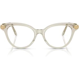 Swarovski womens Sk2046 Round Prescription Eyewear Frames(Transparent Beige/Demo Lens)
