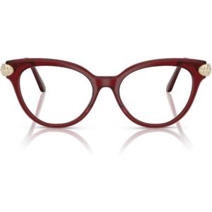 Swarovski womens Sk2046 Round Prescription Eyewear Frames(Transparent Burgundy/Demo Lens)