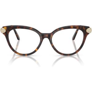Swarovski womens Sk2046f Low Bridge Fit Round Prescription Eyewear Frames(Havana/Demo Lens)