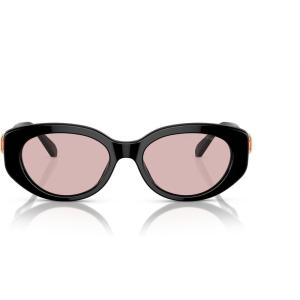 Swarovski womens Sk6002 Oval Sunglasses(Black/Pink)