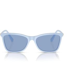 Swarovski womens Sk6004 Rectangular Sunglasses(Clear Blue/Light Blue Mirrored Silver)