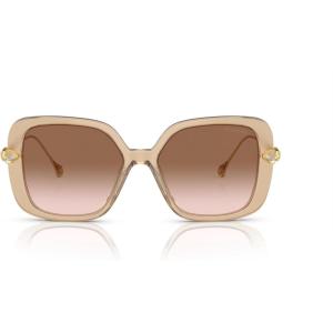 Swarovski womens Sk6011 Square Sunglasses(Beige Transparent/Gradient Brown)