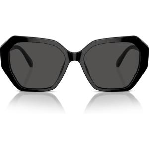 Swarovski womens Sk6017 Butterfly Sunglasses(Black/Dark Grey)