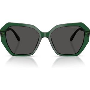 Swarovski womens Sk6017 Butterfly Sunglasses(Transparent Green/Dark Grey)