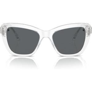 Swarovski womens Sk6018f Low Bridge Fit Oval Sunglasses(Crystal/Dark Grey)