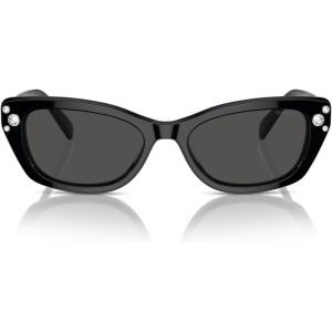 Swarovski womens Sk6019 Butterfly Sunglasses(Dark Havana/Dark Brown)