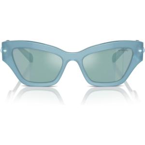 Swarovski womens Sk6021 Cat Eye Sunglasses(Gold/Dark Grey)