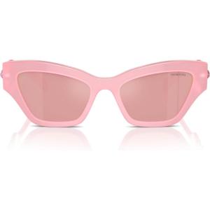 Swarovski womens Sk6021 Cat Eye Sunglasses(Silver/Dark Grey)