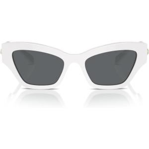 Swarovski womens Sk6021 Cat Eye Sunglasses(White/Dark Grey)