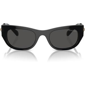 Swarovski womens Sk6022f Low Bridge Fit Square Sunglasses(Matte Silver/Gradient Grey)