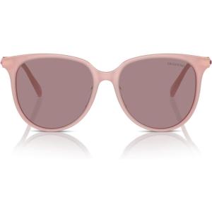 Swarovski womens Sk6023d Oval Sunglasses(Light Blue/White/Light Green Mirrored Blue)