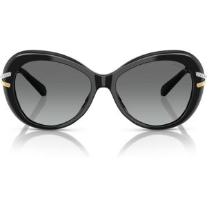 Swarovski womens Sk6026f Low Bridge Fit Butterfly Sunglasses(Black/Grey Gradient)