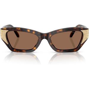 Swarovski womens Sk6029 Cat Eye Sunglasses(Dark Havana/Dark Brown)