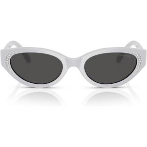 Swarovski womens Sk6030 Round Sunglasses(Light Grey/Dark Grey)