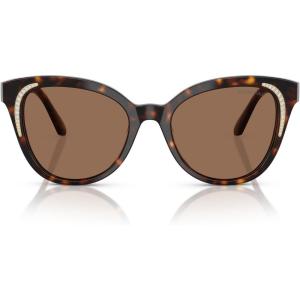 Swarovski womens Sk6031f Low Bridge Fit Butterfly Sunglasses(Dark Havana/Dark Brown)