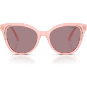 Swarovski womens Sk6031f Low Bridge Fit Butterfly Sunglasses(Milky Pink/Light Purple Brown)