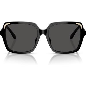 Swarovski womens Sk6034d Square Sunglasses(Black/Dark Grey)