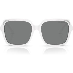 Swarovski womens Sk6034d Square Sunglasses(White/Dark Grey)