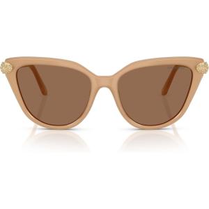 Swarovski womens Sk6039f Low Bridge Fit Cat Eye Sunglasses(Milky Beige/Bronze)