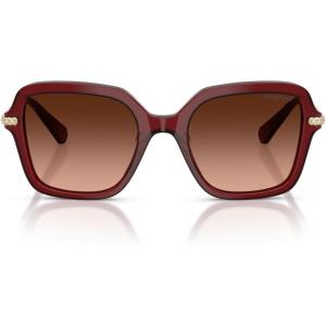 Swarovski womens Sk6040f Low Bridge Fit Square Sunglasses(Transparent Burgundy/Pink Gradient Grey)