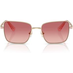 Swarovski womens Sk7015 Square Sunglasses(Pale Gold/Pink Gradient Red)