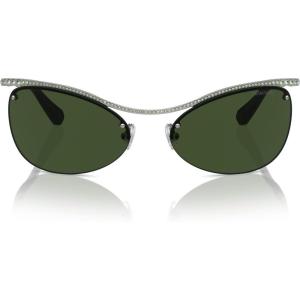 Swarovski womens Sk7018 Square Sunglasses(Medium Havana/Dark Brown)