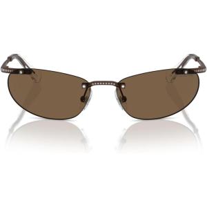 Swarovski womens Sk7019 Square Sunglasses(Black/Dark Grey)