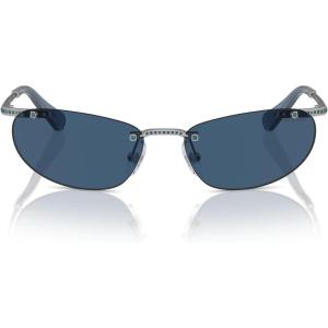 Swarovski womens Sk7019 Square Sunglasses(Medium Havana/Dark Brown)