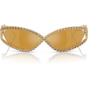 Swarovski womens Sk7024 Oval Sunglasses(Gold/Brown Mirrored Gold)