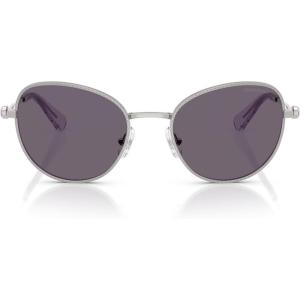Swarovski womens Sk7032 Round Sunglasses(Silver/Violet)