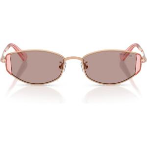 Swarovski womens Sk7035d Oval Sunglasses(Rose Gold/Light Purple Brown)
