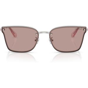 Swarovski womens Sk7036d Rectangular Sunglasses(Silver/Light Purple Brown)