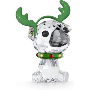 Swarovski’s Holiday Cheers Christmas Pug Ornament, Gold-Tone, White, Red and Green Crystals, Part of the Holiday Cheers Collection