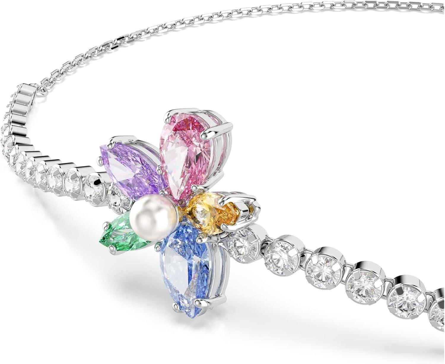 imageSwarovski x Ariana Grande Jewelry Collection Bracelet Choker Earrings Mixed Cut Multicolored Stones Rhodium FinishMulticolored Bracelet