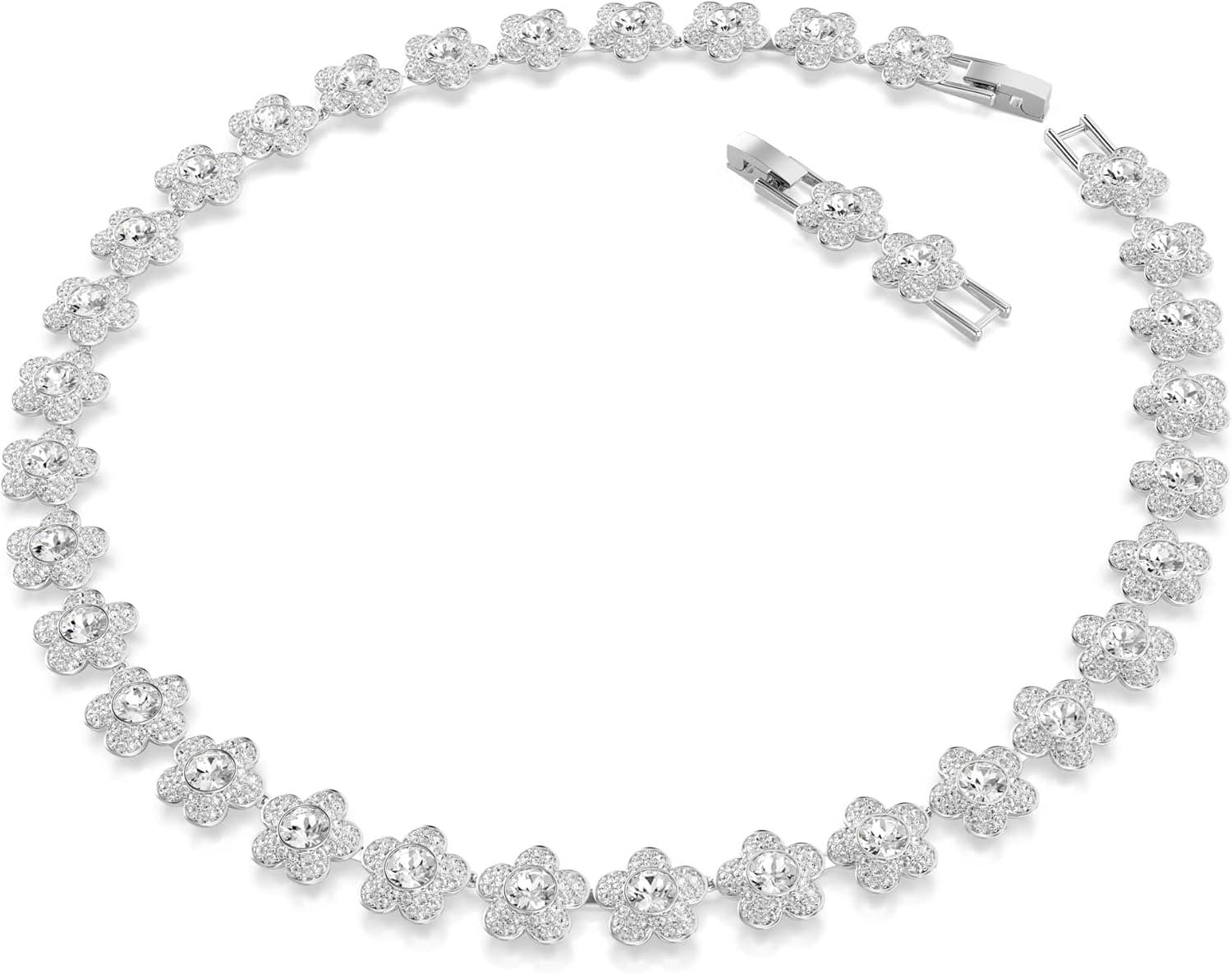 imageSwarovski x Ariana Grande Jewelry Collection Necklace Bracelet Choker Earrings Crystals Crystal Pearls Rhodium FinishClear AllAround Necklace