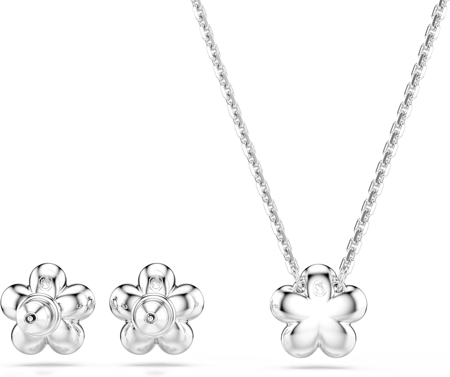 imageSwarovski x Ariana Grande Necklace amp Earring Sets Rhodium Finish Official Ariana Grande Jewelry CollectionCrystal and Crystal Pearl Set