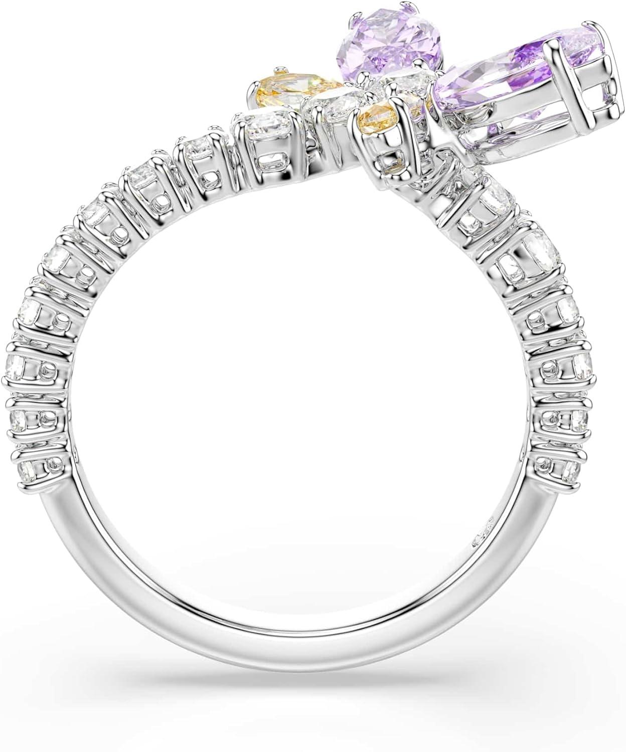 imageSwarovski x Ariana Grande Official Dragonfly Motif Ring Mixed Cut Multicolored Stones Rhodium Finish Part of the Ariana Dragonfly CollectionUS 575 EU 52