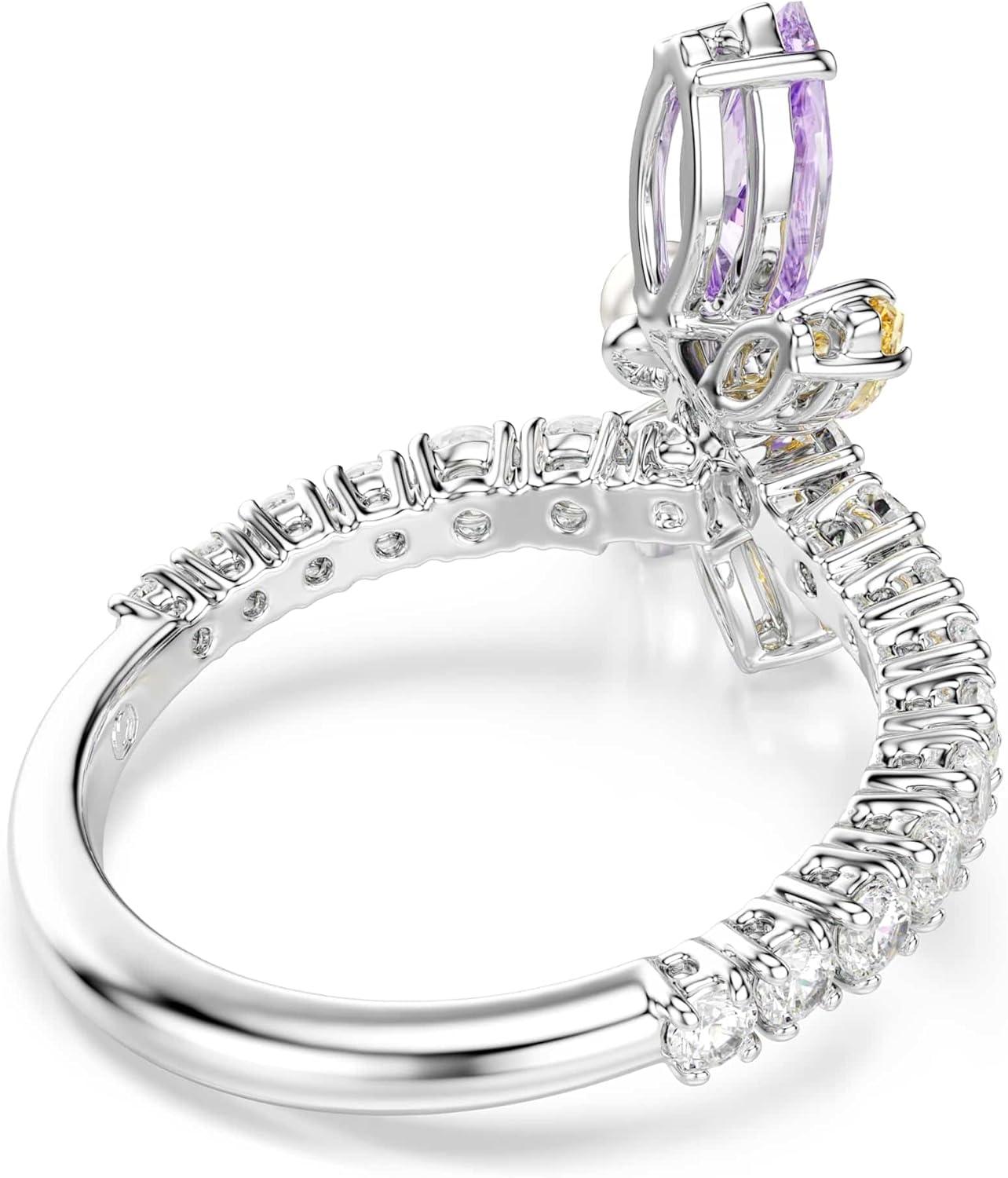 imageSwarovski x Ariana Grande Official Dragonfly Motif Ring Mixed Cut Multicolored Stones Rhodium Finish Part of the Ariana Dragonfly CollectionUS 675EU 55