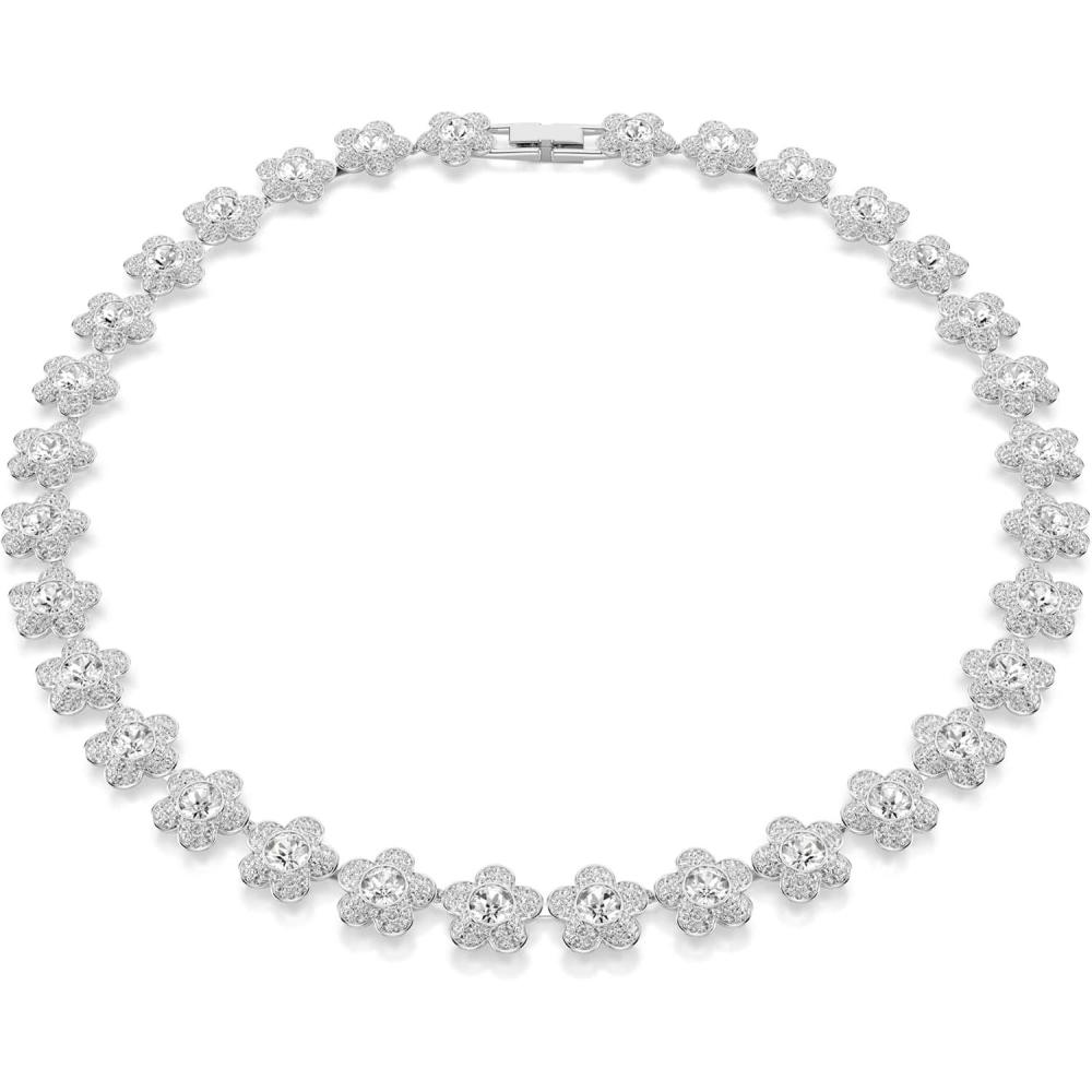 imageSwarovski x Ariana Grande Jewelry Collection Necklace Bracelet Choker Earrings Crystals Crystal Pearls Rhodium FinishClear AllAround Necklace