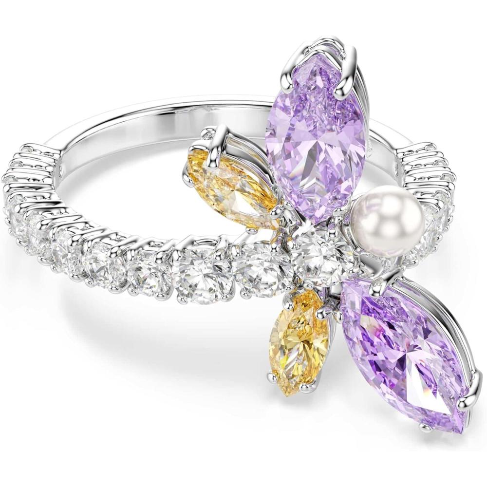 imageSwarovski x Ariana Grande Official Dragonfly Motif Ring Mixed Cut Multicolored Stones Rhodium Finish Part of the Ariana Dragonfly CollectionUS 875 EU 60