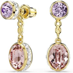 Swarovski Chroma drop earrings, Mixed cuts, Multicolored, Gold-tone plated