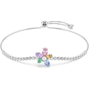 Swarovski x Ariana Grande Jewelry Collection: Bracelet, Choker, Earrings, Mixed Cut Multicolored Stones, Rhodium Finish(Multicolored Bracelet)